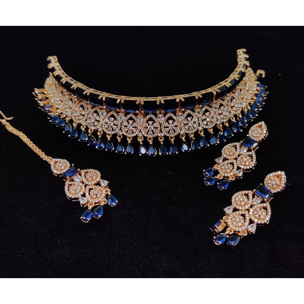 Manisha Jewellery American Diamond Designer Choker Necklace Set