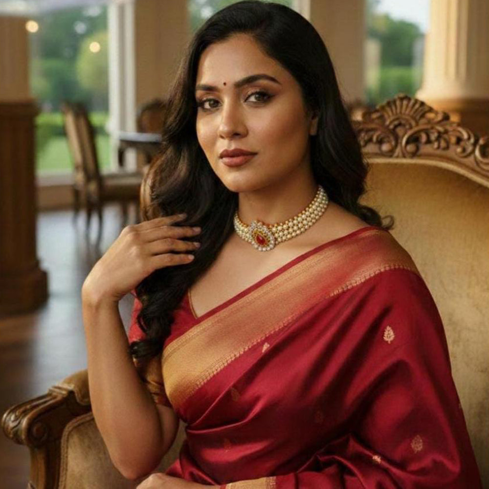 Manisha Jewellery Royal Pota Stone Pearl Choker Necklace