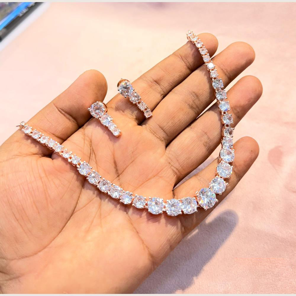 Manisha Jewellery Premium American Diamond Designer Necklace Set