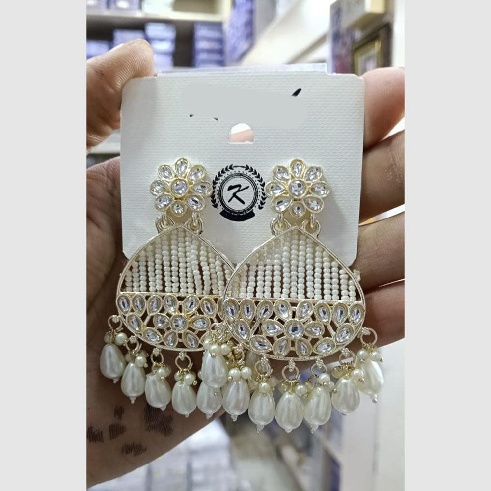 Manisha Jewellery Royal Kundan Stone And Pearl Dangler Earrings