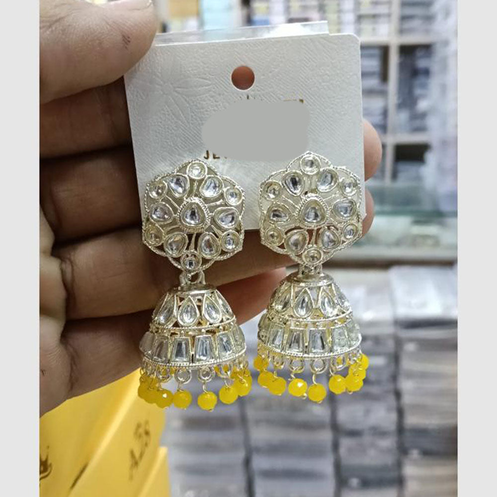 Manisha Jewellery Grand Kundan Stone And Pearl Jhumki Earrings