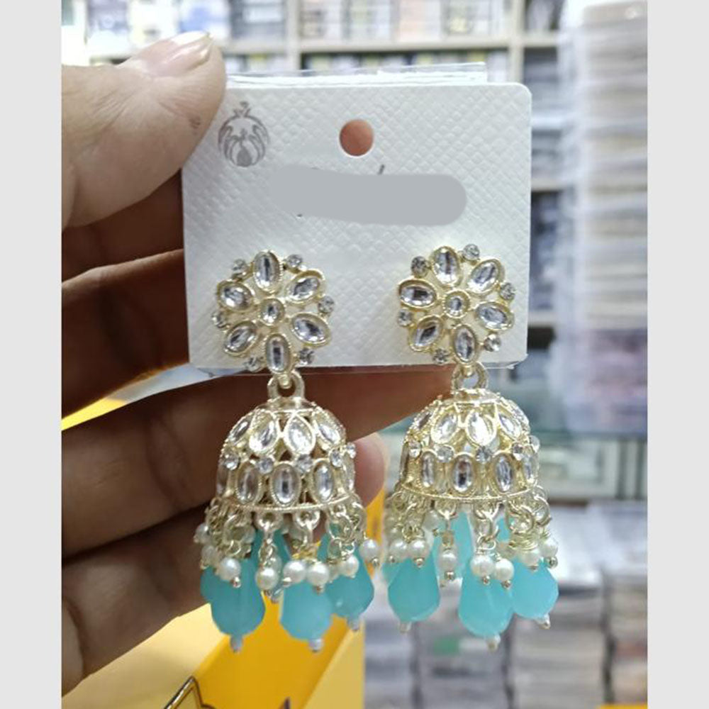 Manisha Jewellery Luxury Kundan Stone And Pearl Jhumki Earrings