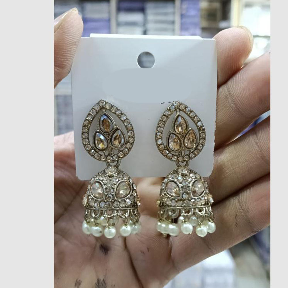 Manisha Jewellery Elegant Crystal Stone Austrian Stone With Pearl Jhumki Earrings