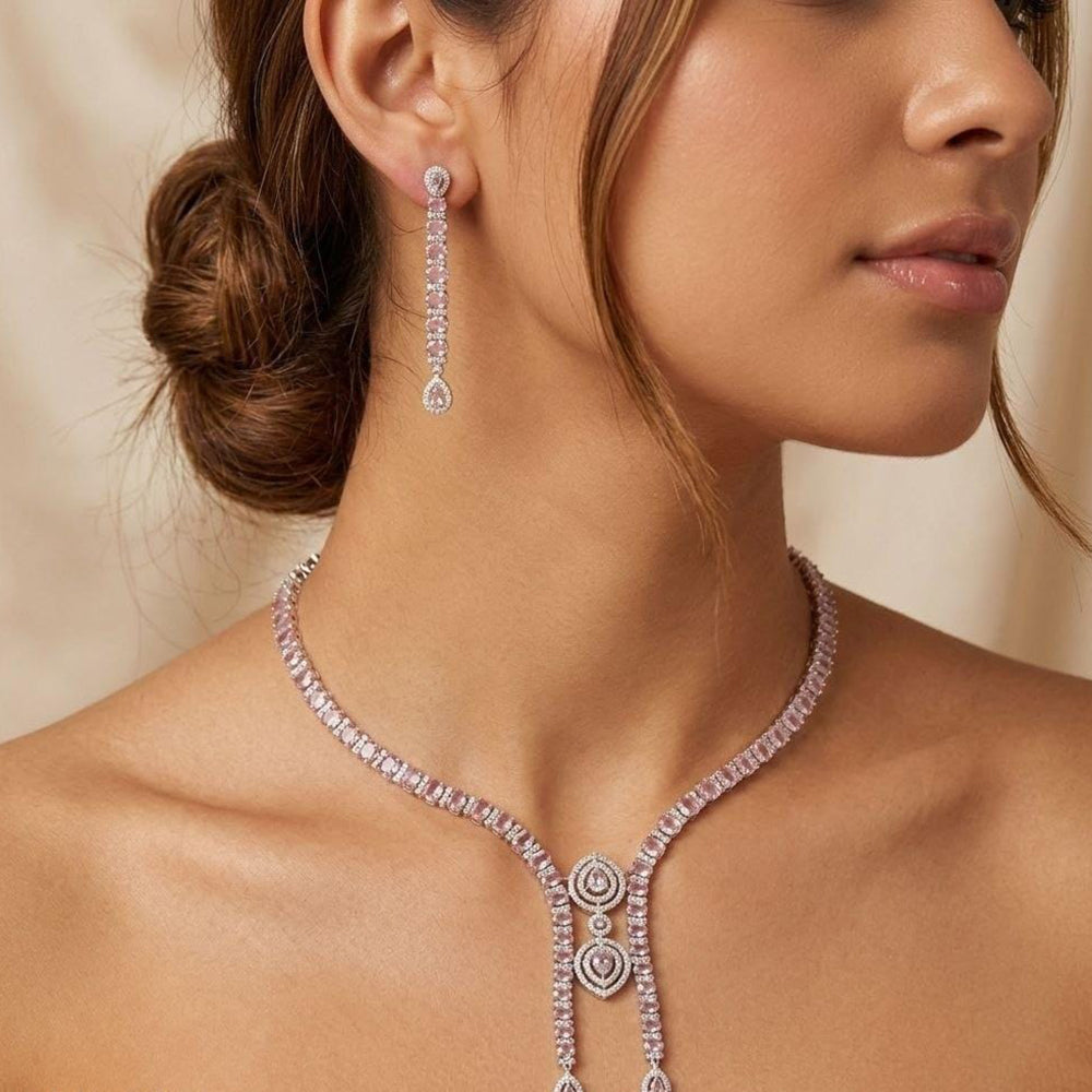 Manisha Jewellery Royal Look American Daimond Necklace Set