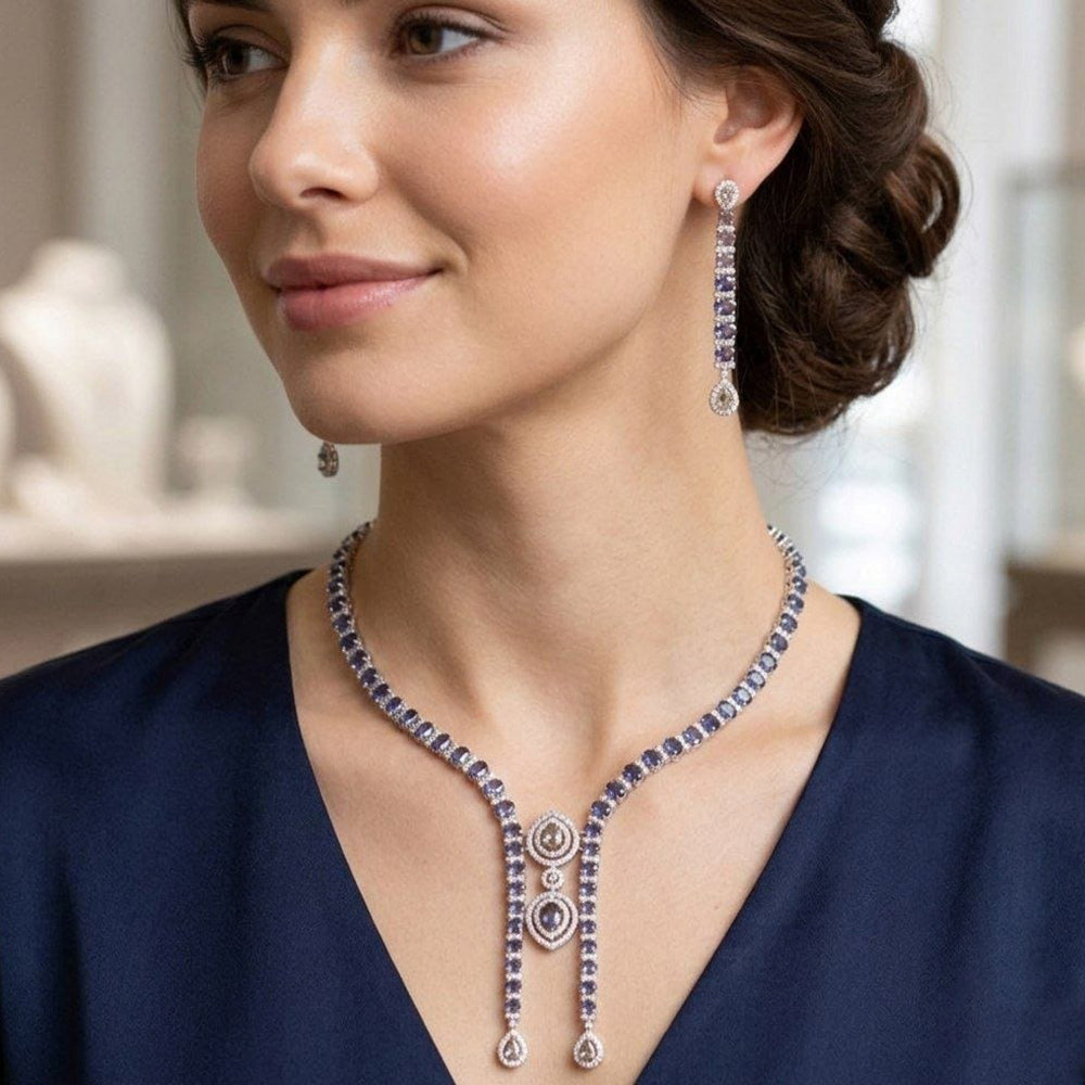 Manisha Jewellery Royal Look American Daimond Necklace Set
