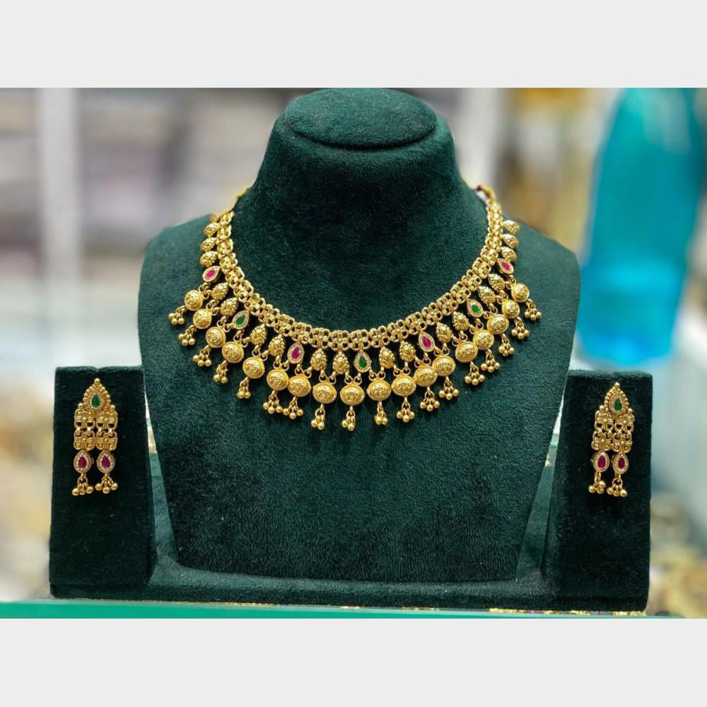 Manisha Jewellery Trendy Pota Stone And Beads Necklace Set