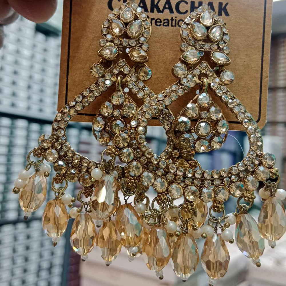 Manisha Jewellery Shiny Austrian Stone And Pearl Dangler Earrings