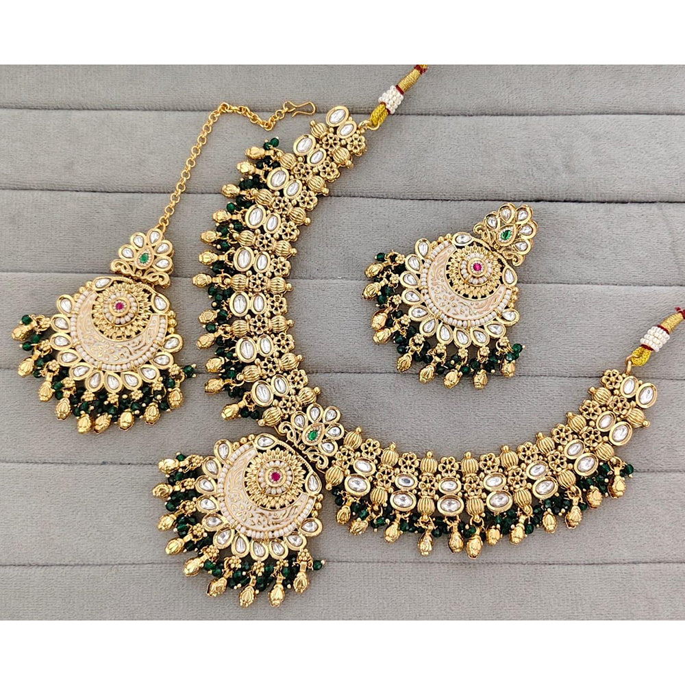 Manisha Jewellery Royal Pota Stone And Pearl Meenakari Necklace Set