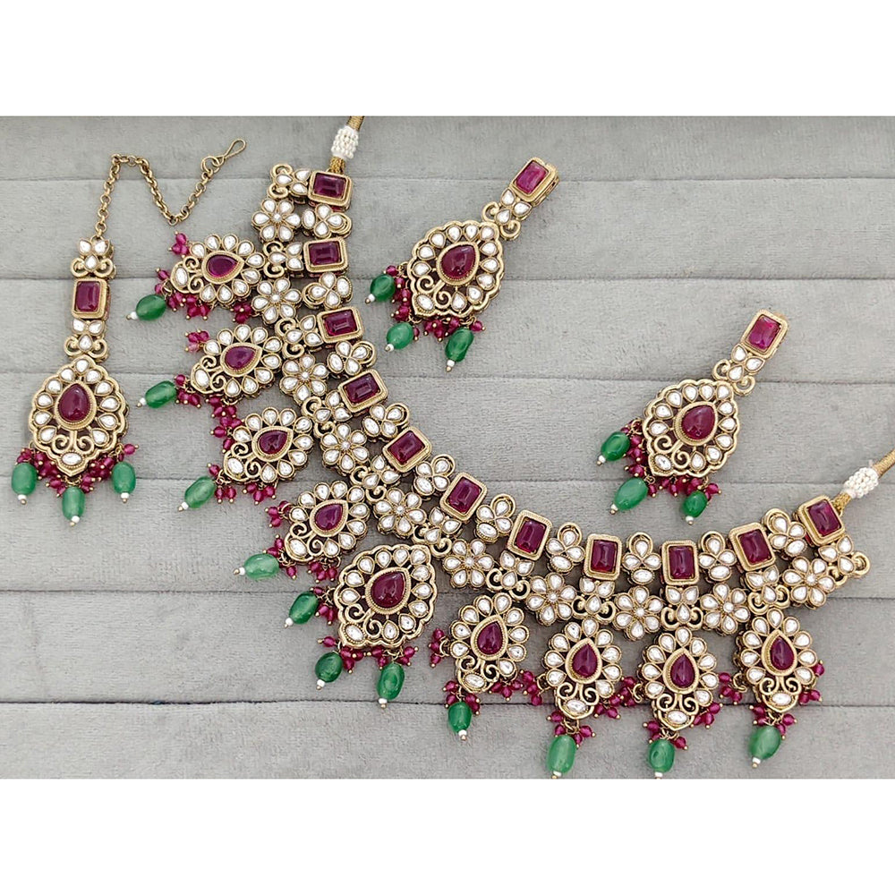 Manisha Jewellery Royal Pota Stone And Pearl Necklace Set