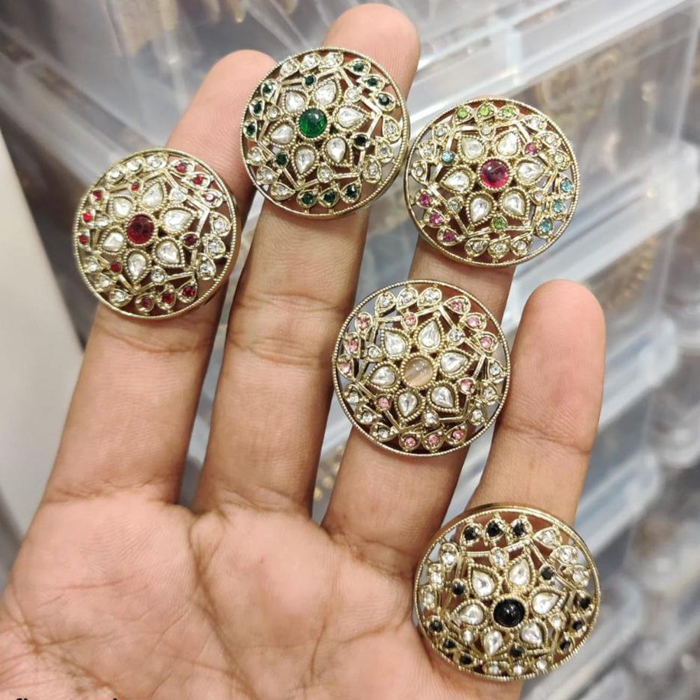 Manisha Jewellery Pota Stone And Austrian Stone Statement Ring for Women