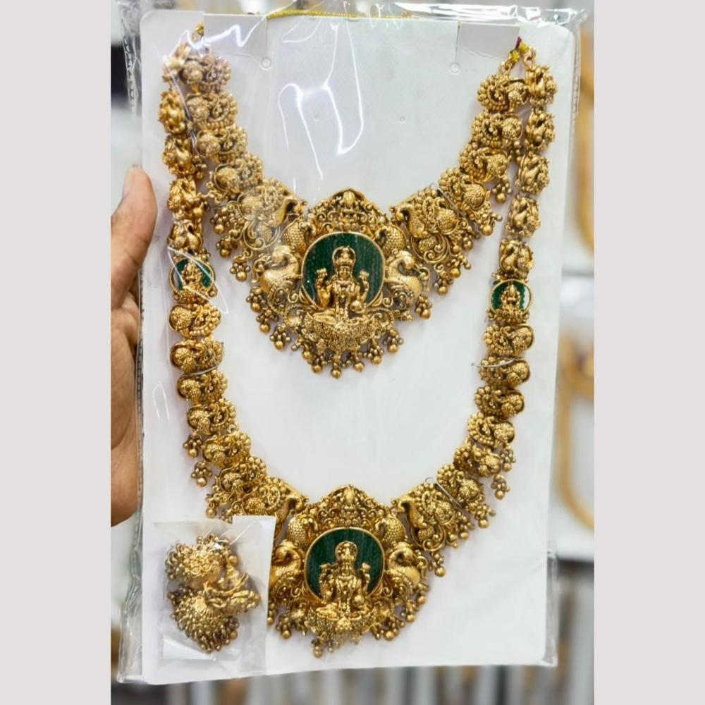 Manisha Jewellery Luxury Pearl Temple Designer Double Necklace Set