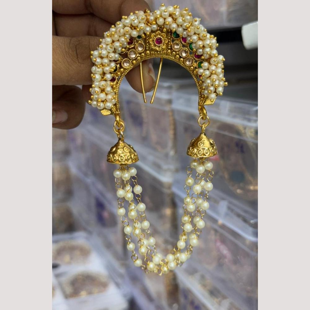Manisha Jewellery Elegant Pota Stone And Pearl Hair Pins For Bridal , Festive