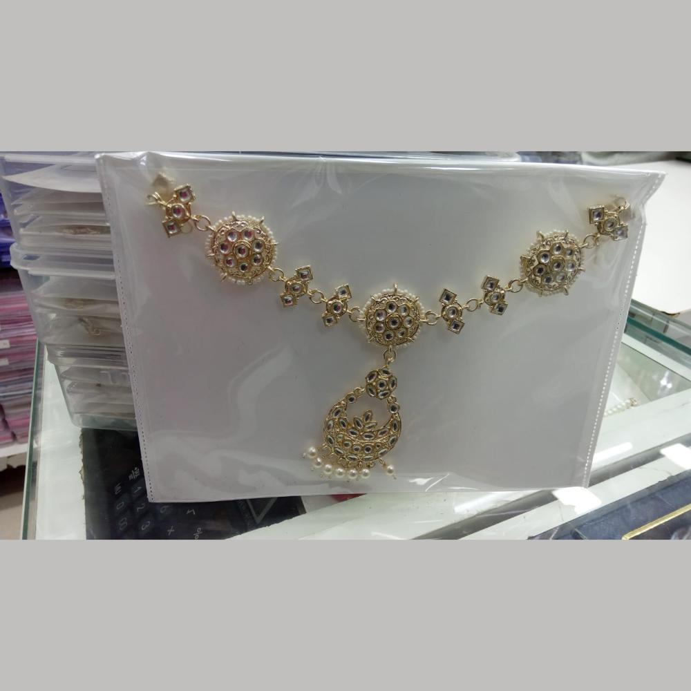 Manisha Jewellery Premium Kundan Stone And Pearl Damini Maangtikka