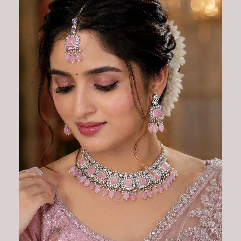Manisha Jewellery Gold Plated Austrian Stone And Beads Necklace Set