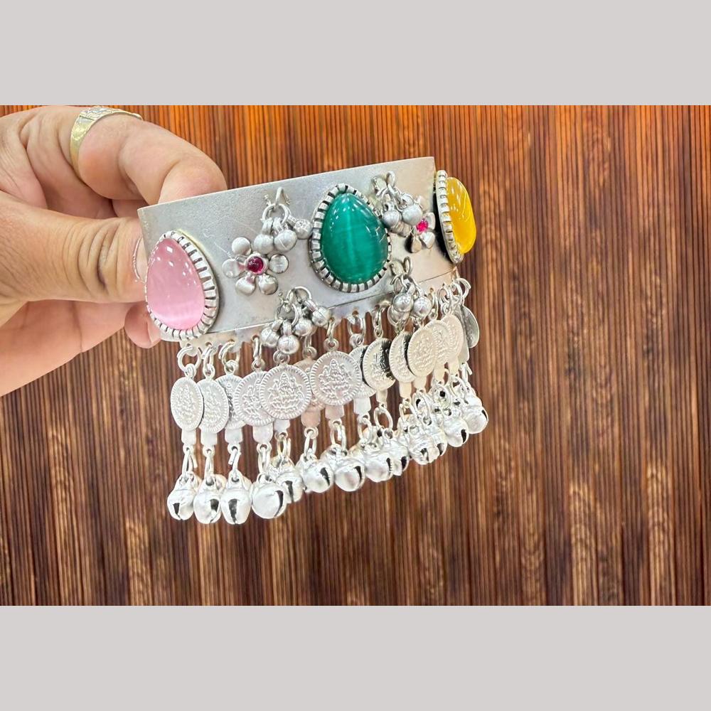 Manisha Jewellery Elegant Oxidiesd Plated Pearl Openable Kada