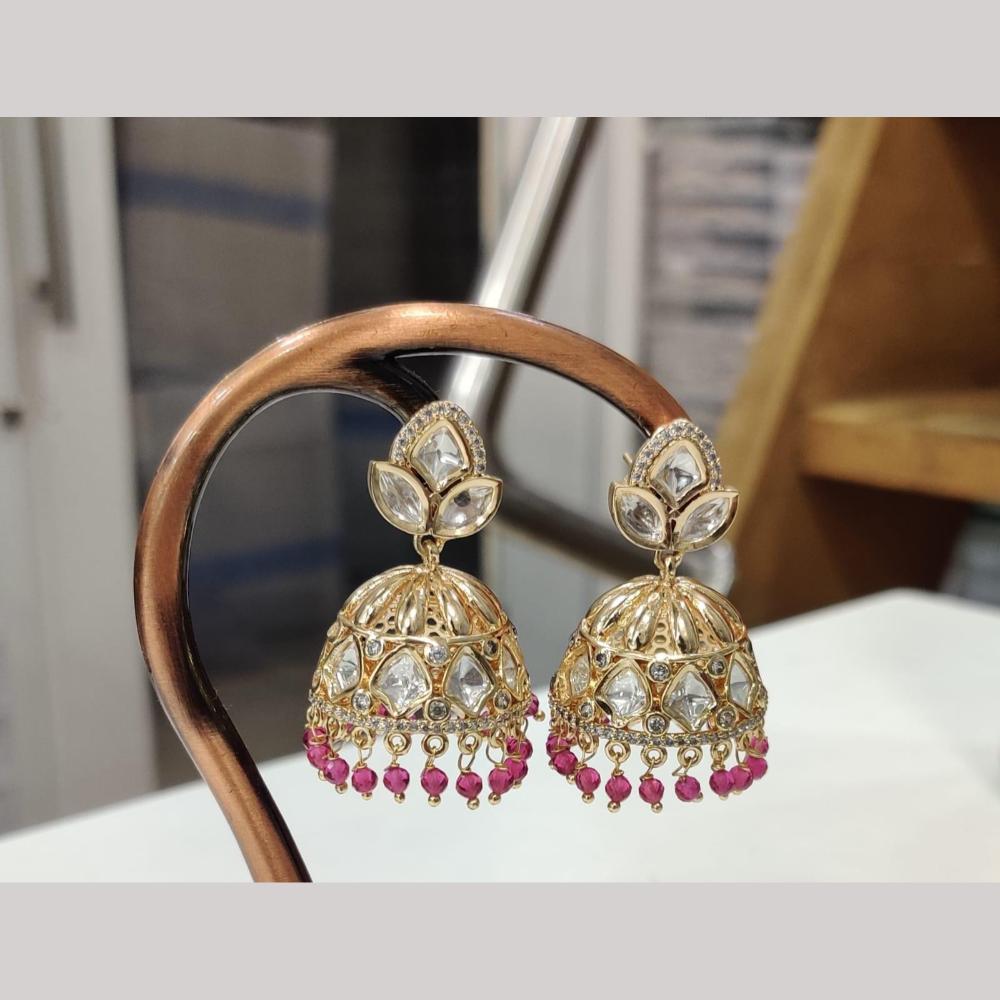 Manisha Jewellery Traditional Crystal Stone And Pearl Jhumki Earrings