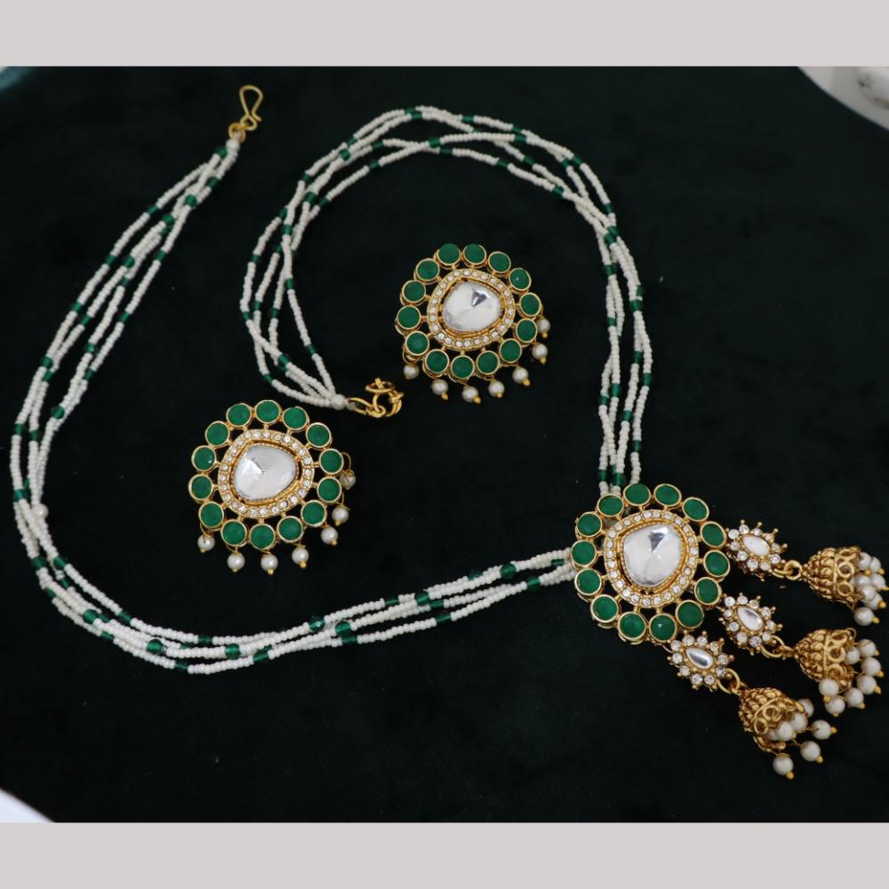 Manisha Gold Plated Kundan And Pota Stone Necklace Set