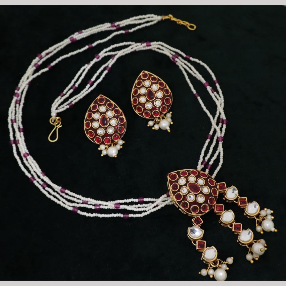 Manisha Gold Plated Kundan And Pota Stone Necklace Set