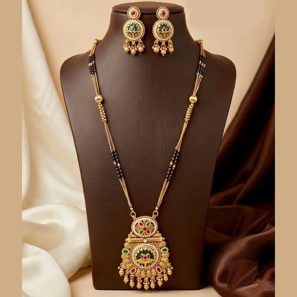 Manisha Jewellery Elegant Pota Stone And Beads Mangalsutra