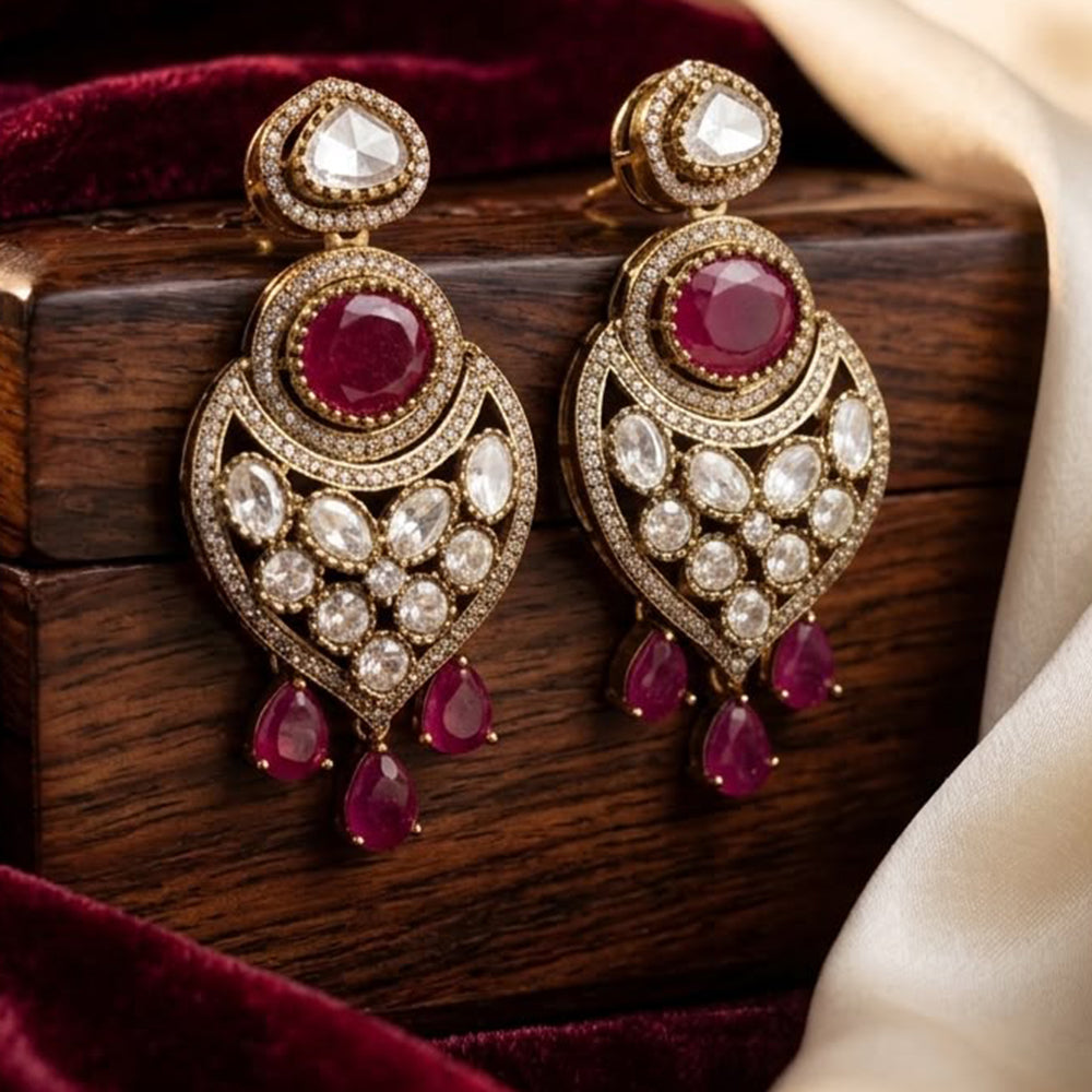Manisha Jewellery Polki Kundan Stone Dangler Earrings
