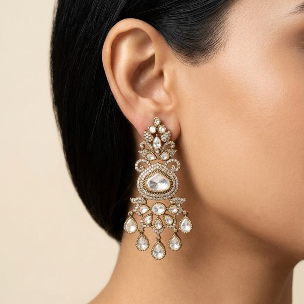 Manisha Jewellery Polki Kundan Stone Dangler Earrings