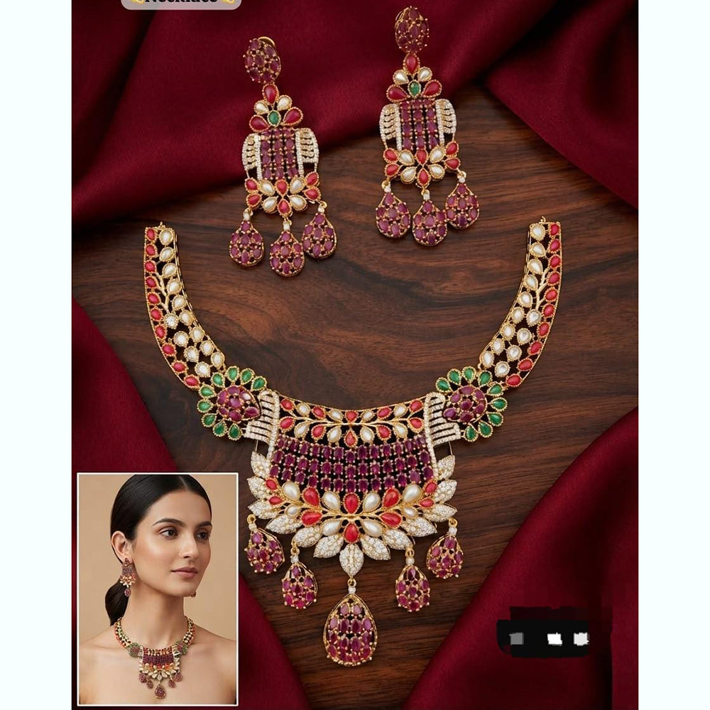 Manisha Jewellery Heritage Style Polki Kundan Stone Necklace Set