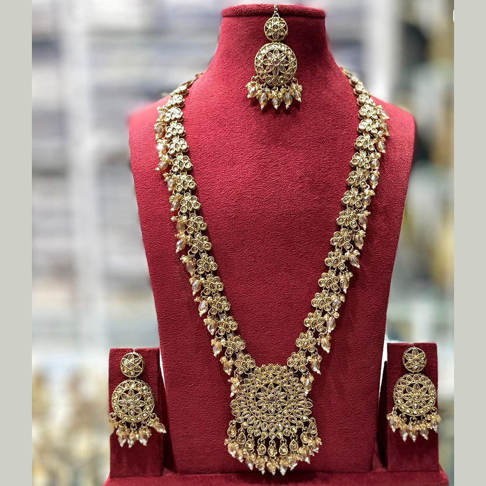 Manisha Jewellery Elegant Crystal Stone And Beads Long Necklace Set