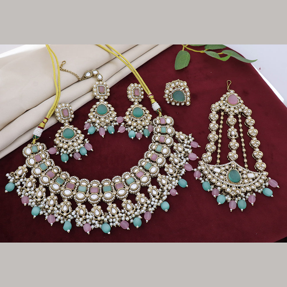 Manisha Jewellery Graceful Kundan Stone And Beads Necklace Set