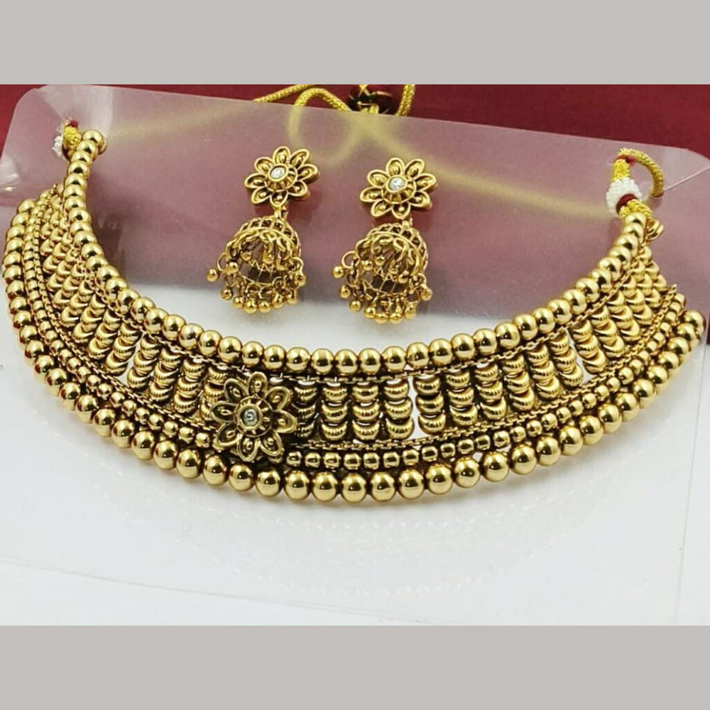 Manisha Jewellery Premium Pota Stone And Beads Choker Necklace Set