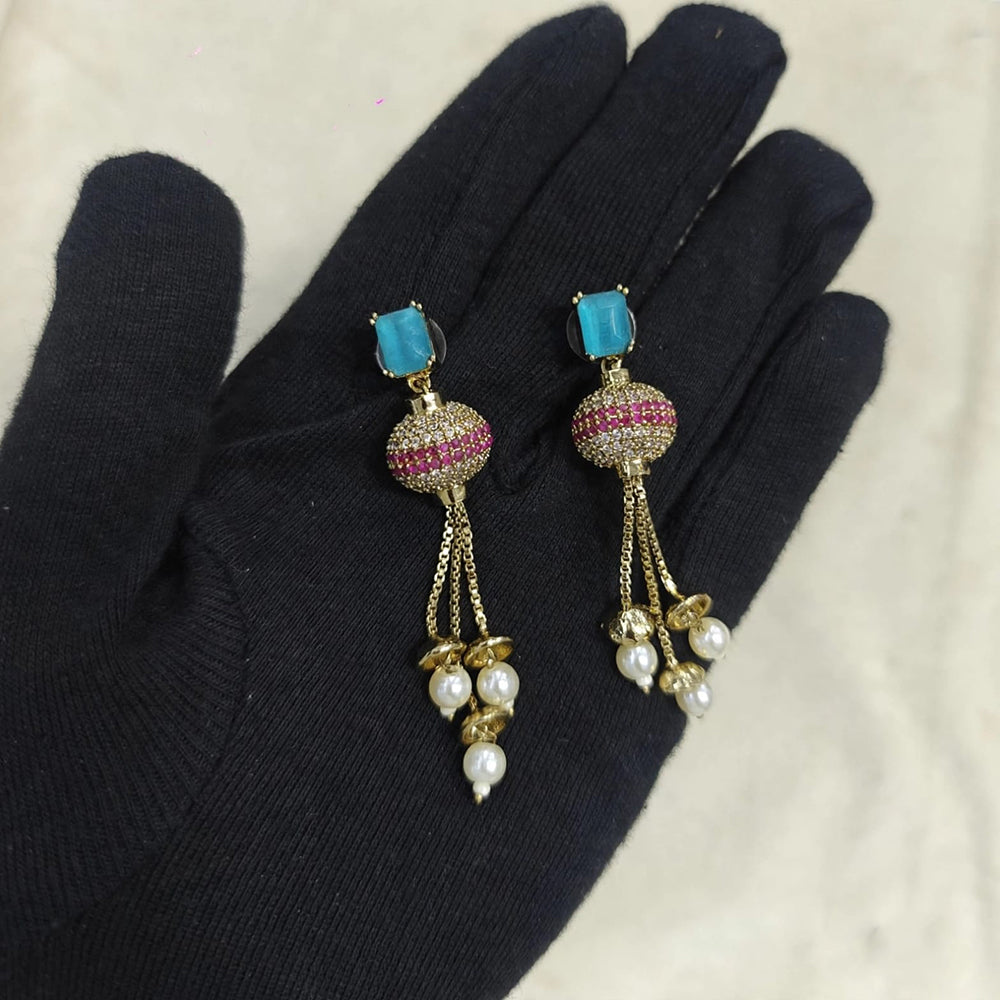 Manisha Jewellery Shiny Austrian Stone And Pearl Dangler Earrings