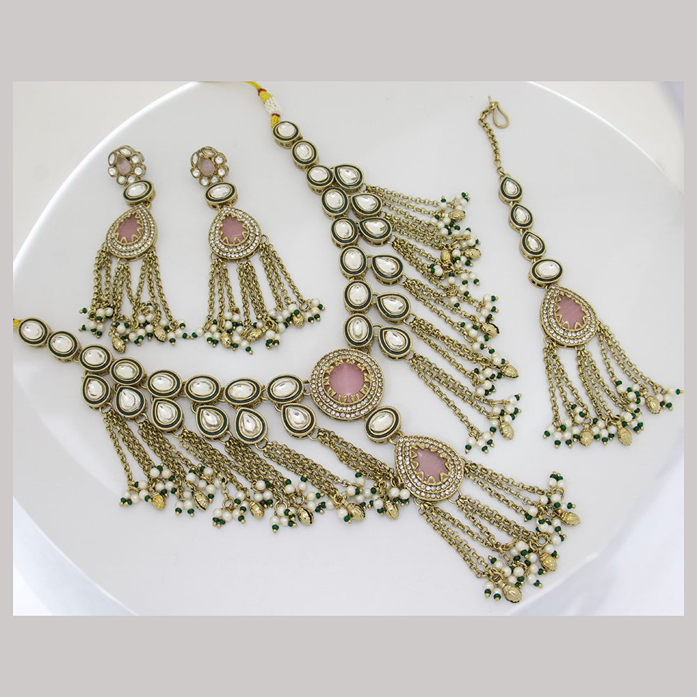 Manisha Jewellery Classic Pota Stone And Pearl Necklace Set