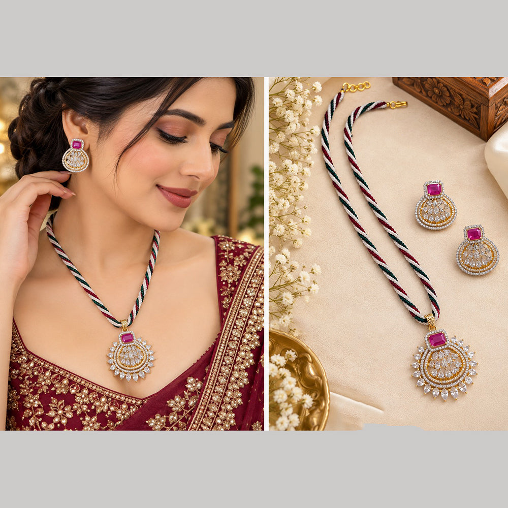 Manisha Jewellery Royal Crystal Stone And Pearl Necklace Set