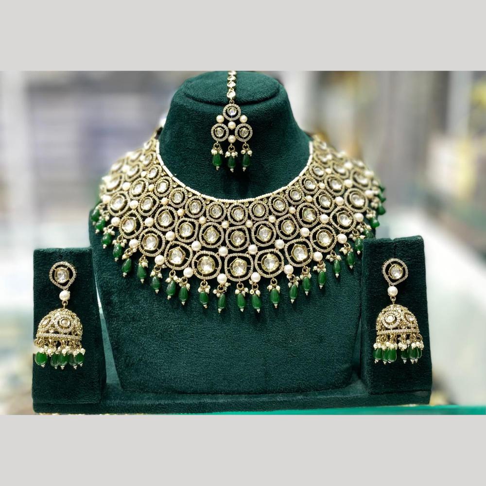 Manisha Jewellery Elegant Polki Kundan Stone And Pearl Choker Necklace Set for Women