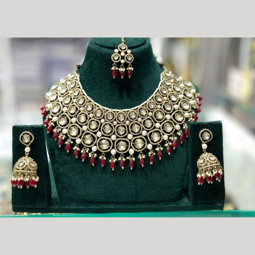 Manisha Jewellery Elegant Polki Kundan Stone And Pearl Choker Necklace Set for Women