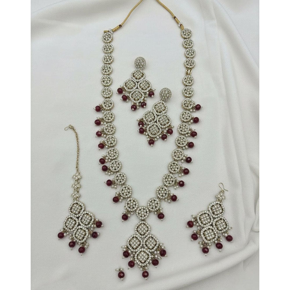 Lucentarts Jewellery Luxury Designer Austrian Stone And Beads Necklace Set