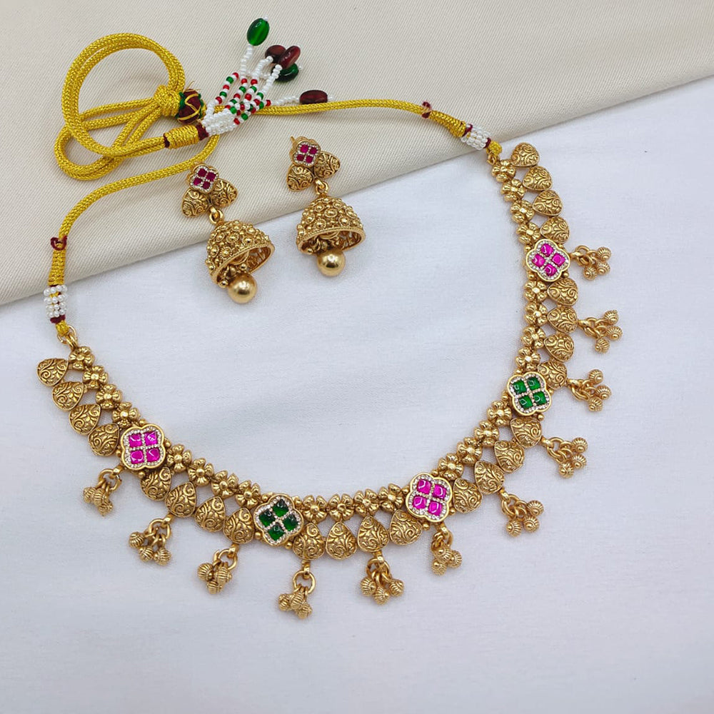 Lucentarts Jewellery Royal Pota Stone Pearl Designer Necklace Set