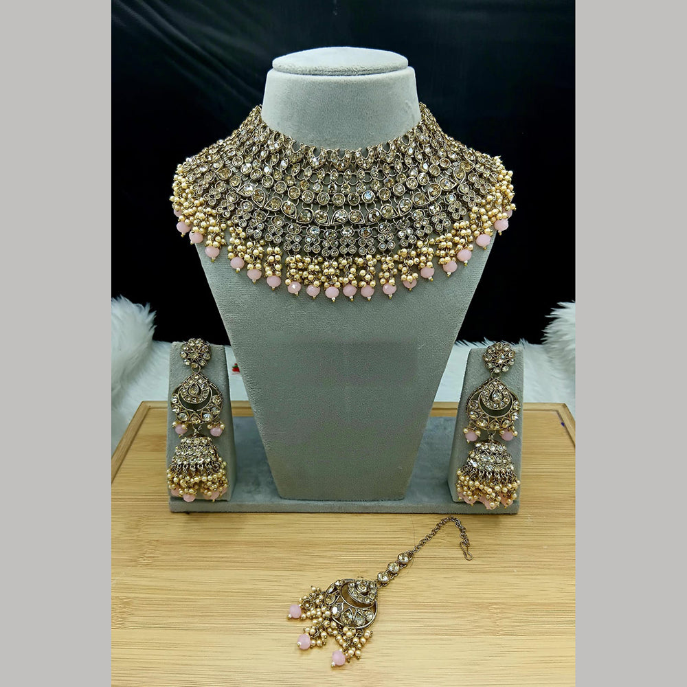 Lucentarts Jewellery Classic Austrain Stone And Pearl Choker Necklace Set