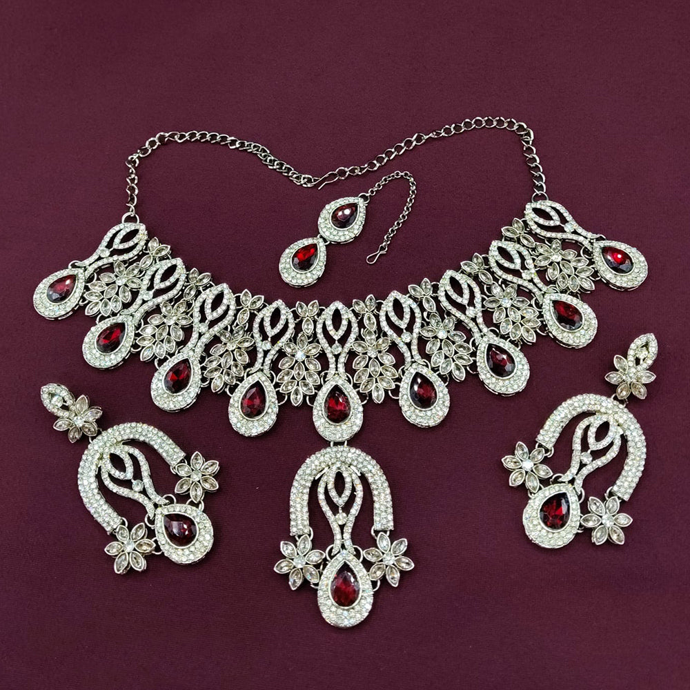 Lucentarts Jewellery Designer Pota Stone Choker Necklace Set