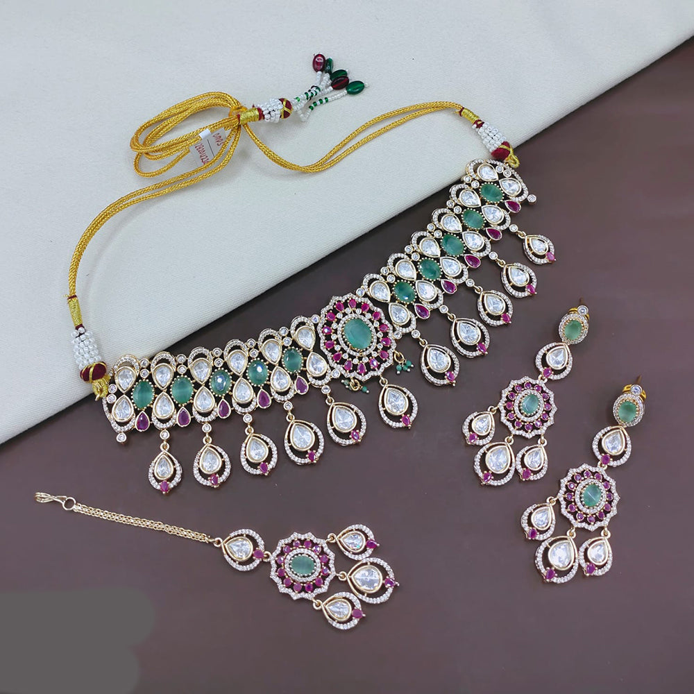 Lucentarts Jewellery Designer Polki Kundan Stone Choker Necklace Set