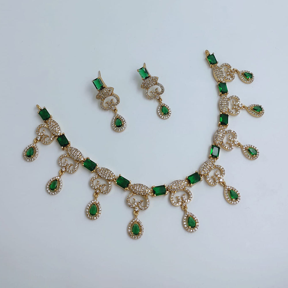 Lucentarts Jewellery Royal Look American Diamond Necklace Set