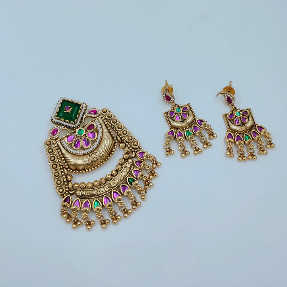 Lucentarts Jewellery Gorgeous Pota Stone And Pearl Pendant Set