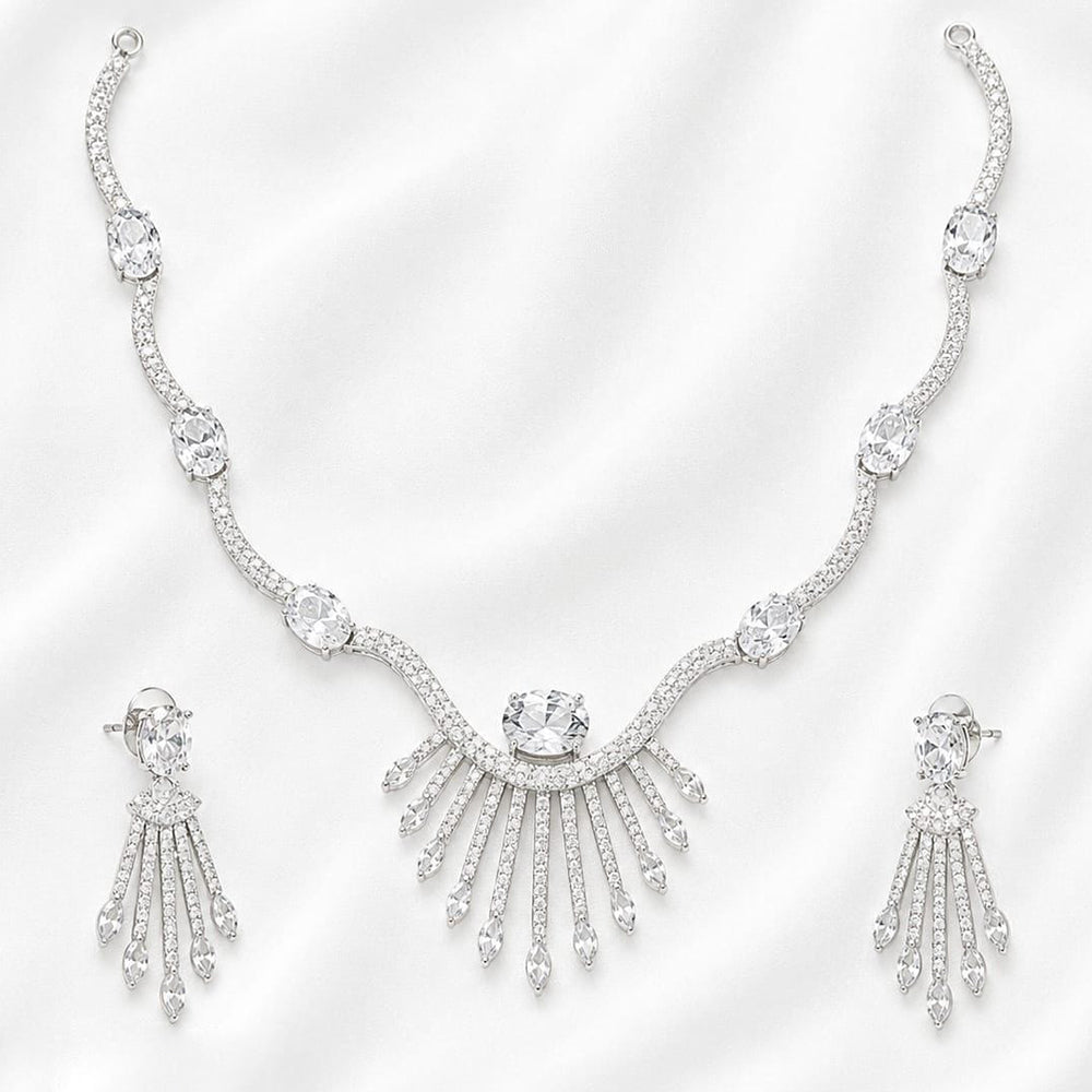 Lucentarts Jewellery Crystal Stone And Austrian Stone Necklace Set