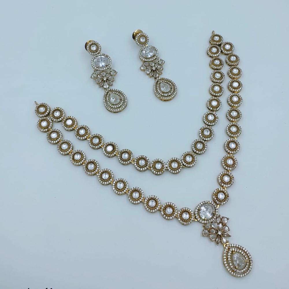 Lucentarts Jewellery Sparkling American Diamond Necklace Set for Women