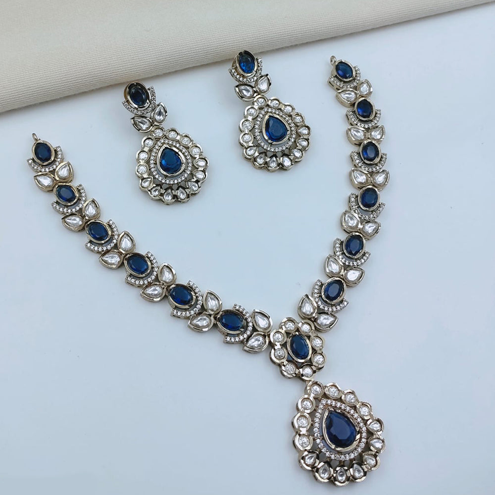 Lucentarts Jewellery Sparkling American Diamond Necklace Set for Women