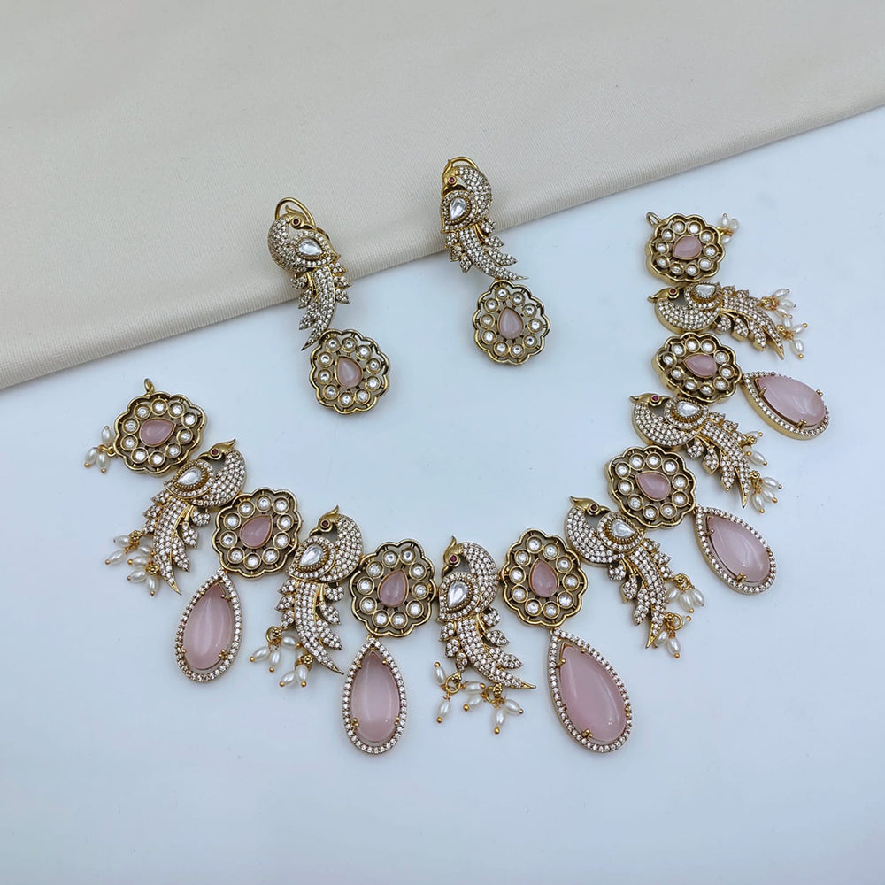 Lucentarts Jewellery Premium Pota Stone And Pearl Necklace Set