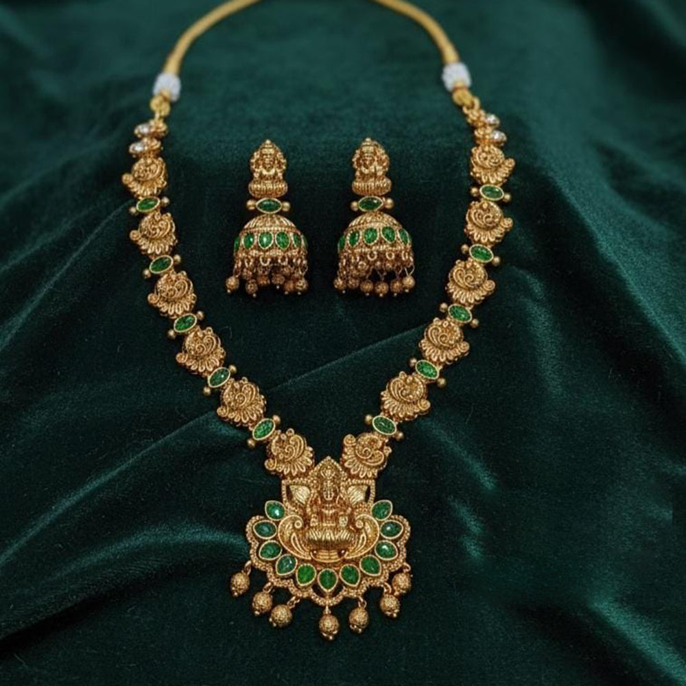 Lucentarts Jewellery Pota Stone And Pearl "Lakshmi " Necklace Set