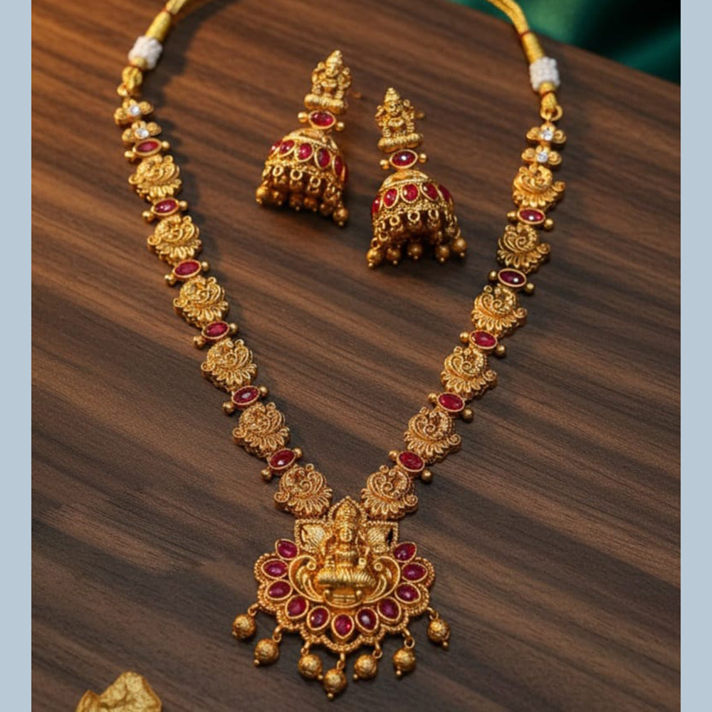 Lucentarts Jewellery Pota Stone And Pearl "Lakshmi " Necklace Set