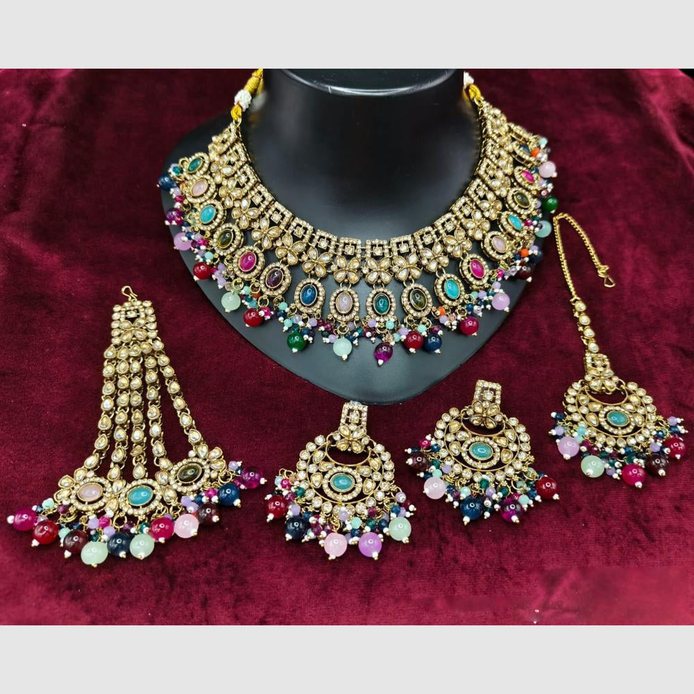 Lucentarts Jewellery Designer Polki Kundan Stone And Beads Choker Necklace Set