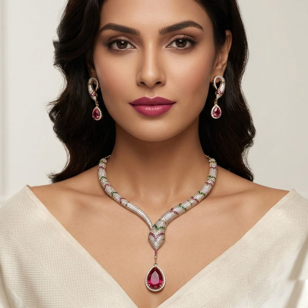 Lucentarts Jewellery Designer Austrian Stone Necklace Set