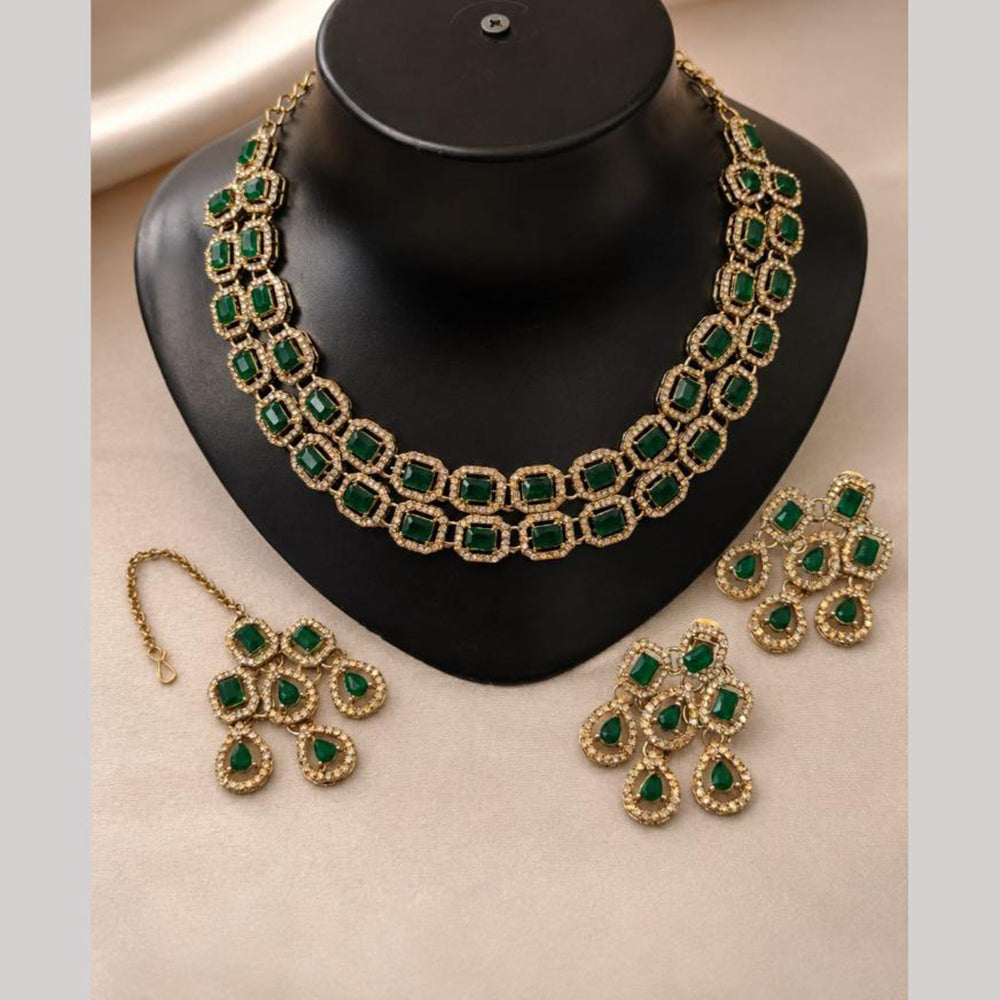Lucentarts Jewellery Sparkling American Diamond Necklace Set for Women